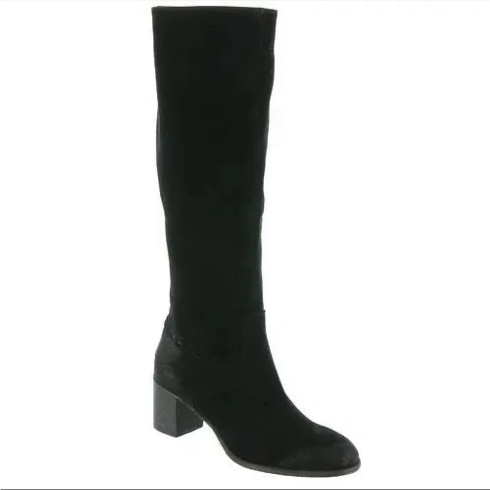 Free People Boots Cleo Slouch Suede Knee High Heeled Black Boots NIB US 9 EU 39 - Picture 4 of 14